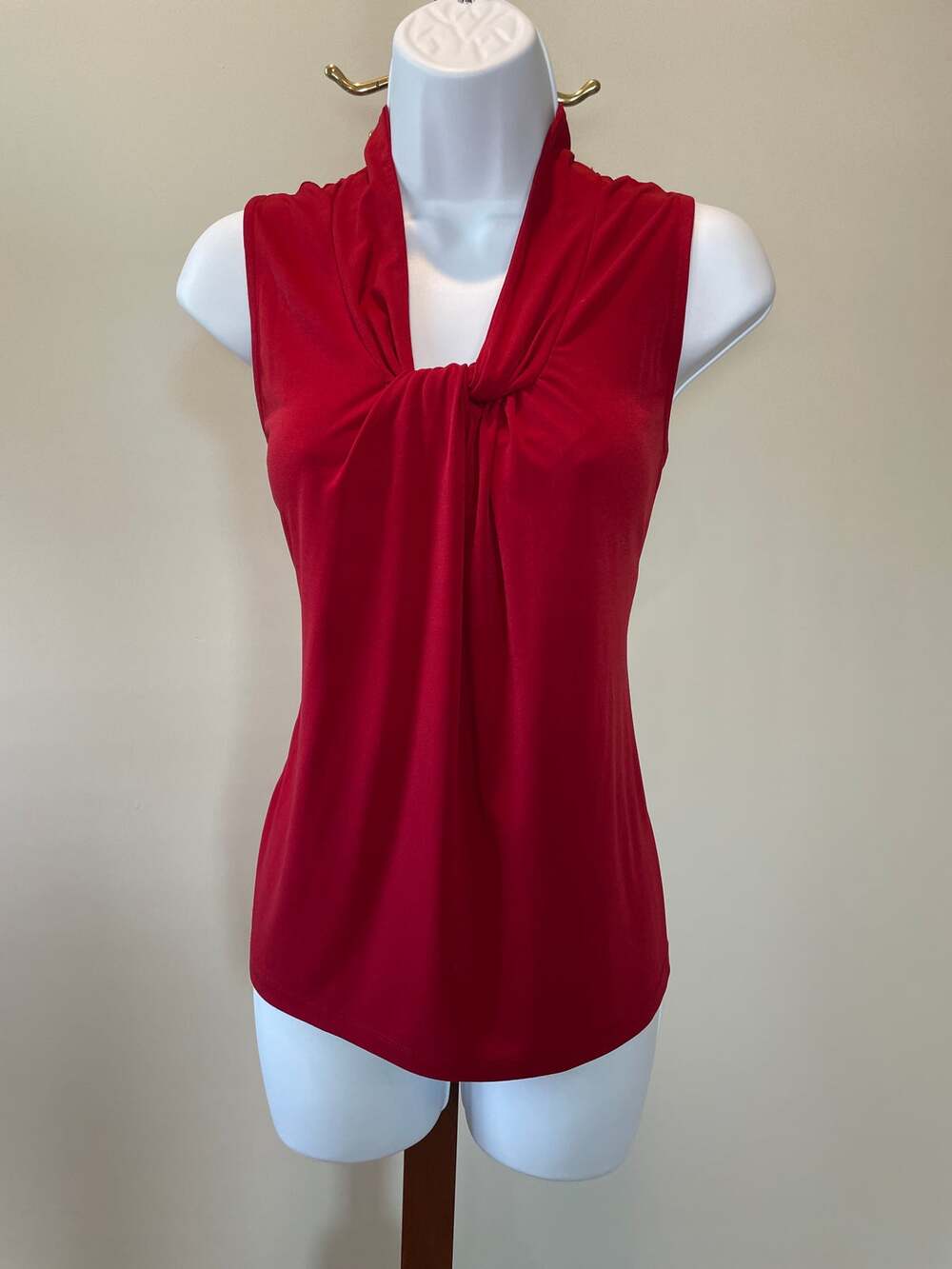 Banana Republic Top Red Sleeveless Knot Neck Size M
